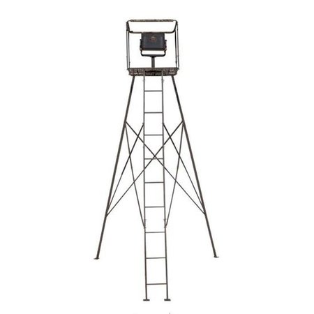 Rhino Treestand 16' Tripod With Large 375 Square Foot Platform, Comfort Mesh Seat, Rigid Rectangle Ladder Entry RTT-300